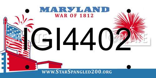 IGI4402 Maryland License Plate