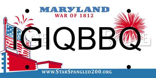 IGIQBBQ Maryland License Plate