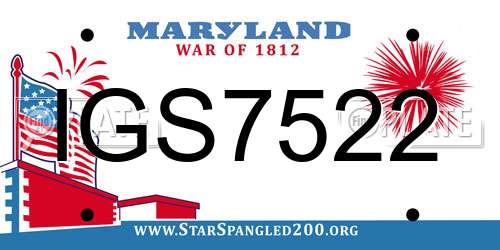 IGS7522 Maryland License Plate