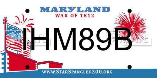 IHM89B Maryland License Plate