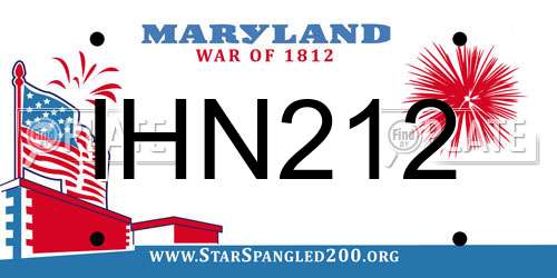 IHN212 Maryland License Plate