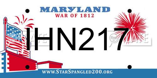 IHN217 Maryland License Plate