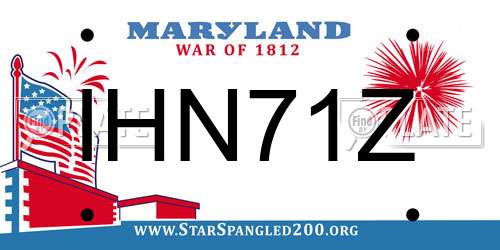 IHN71Z Maryland License Plate