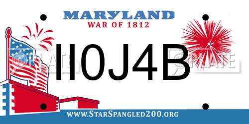 II0J4B Maryland License Plate