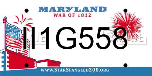 II1G558 Maryland License Plate