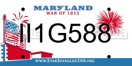 II1G588 Maryland License Plate