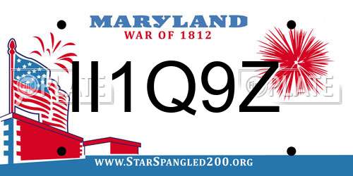 II1Q9Z Maryland License Plate