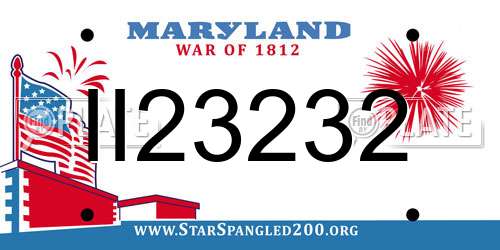 II23232 Maryland License Plate