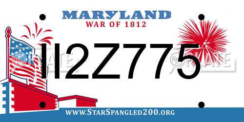 II2Z775 Maryland License Plate