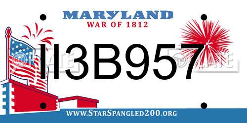 II3B957 Maryland License Plate