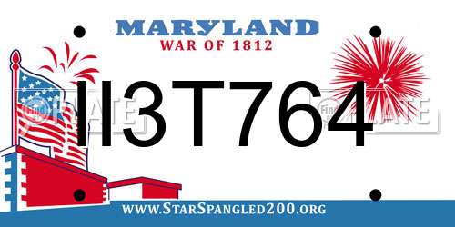 II3T764 Maryland License Plate