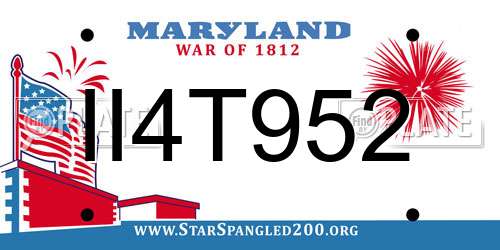 II4T952 Maryland License Plate