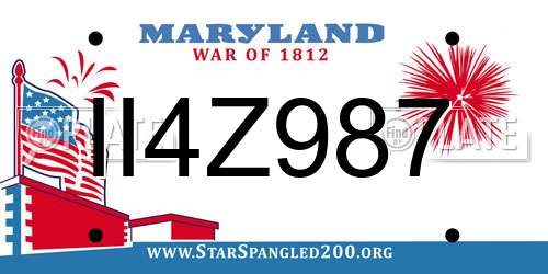 II4Z987 Maryland License Plate