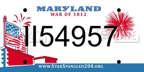 II54957 Maryland License Plate