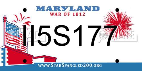 II5S177 Maryland License Plate