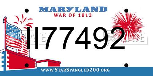 II77492 Maryland License Plate