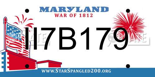 II7B179 Maryland License Plate
