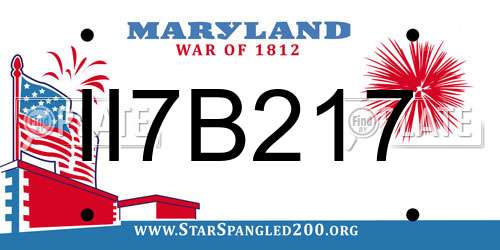 II7B217 Maryland License Plate