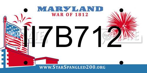 II7B712 Maryland License Plate