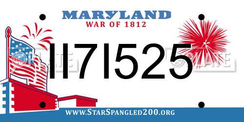 II7I525 Maryland License Plate