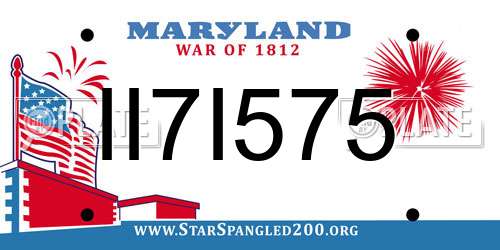 II7I575 Maryland License Plate