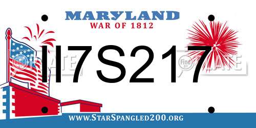 II7S217 Maryland License Plate