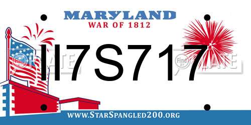 II7S717 Maryland License Plate