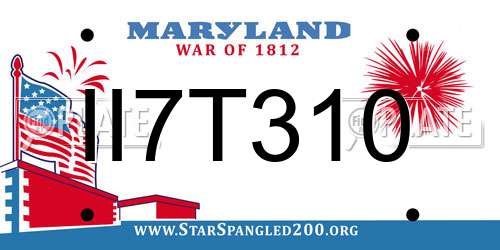 II7T310 Maryland License Plate