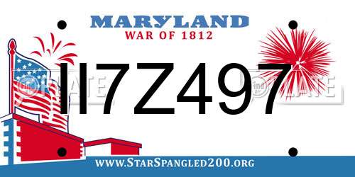 II7Z497 Maryland License Plate