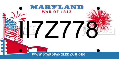 II7Z778 Maryland License Plate