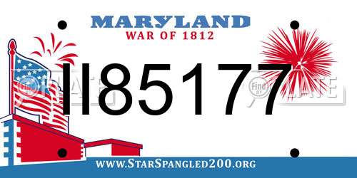 II85177 Maryland License Plate