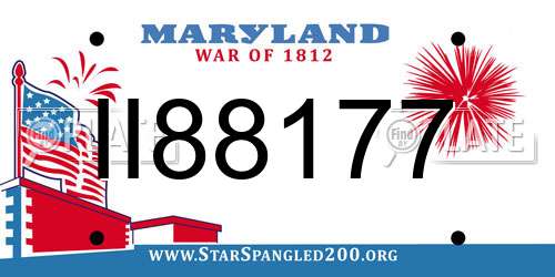 II88177 Maryland License Plate