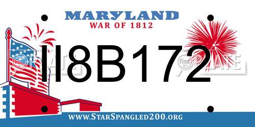 II8B172 Maryland License Plate