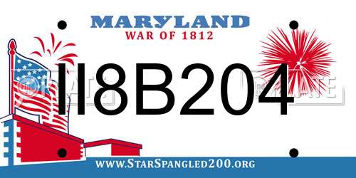 II8B204 Maryland License Plate