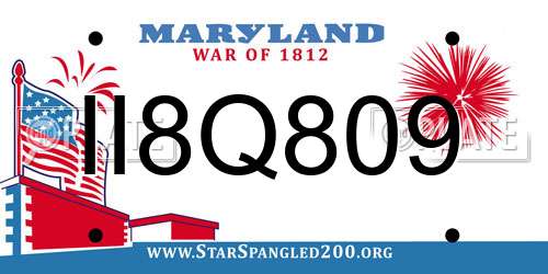 II8Q809 Maryland License Plate