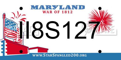 II8S127 Maryland License Plate