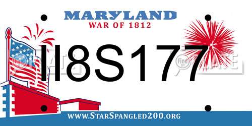 II8S177 Maryland License Plate