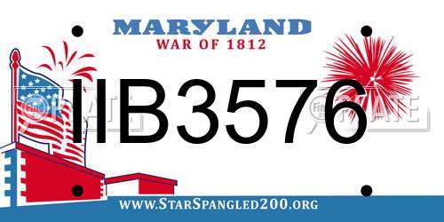 IIB3576 Maryland License Plate