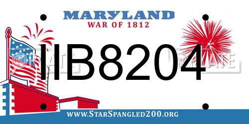 IIB8204 Maryland License Plate