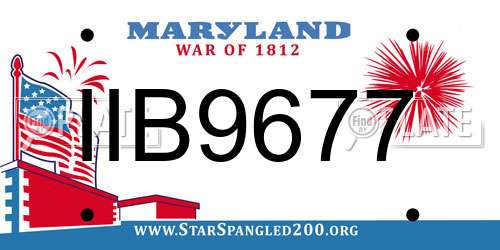 IIB9677 Maryland License Plate