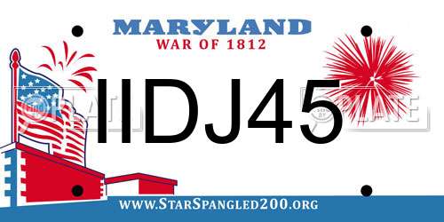 IIDJ45 Maryland License Plate