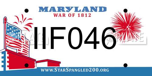 IIF046 Maryland License Plate