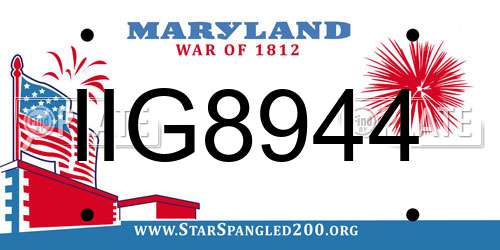 IIG8944 Maryland License Plate