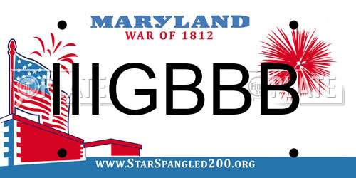 IIIGBBB Maryland License Plate