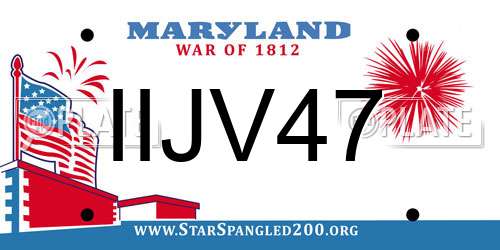 IIJV47 Maryland License Plate