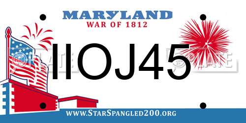 IIOJ45 Maryland License Plate