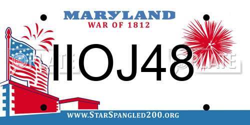 IIOJ48 Maryland License Plate