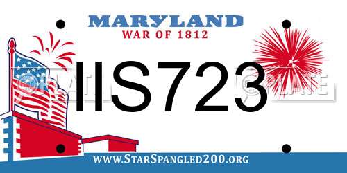 IIS723 Maryland License Plate