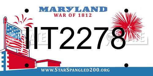 IIT2278 Maryland License Plate