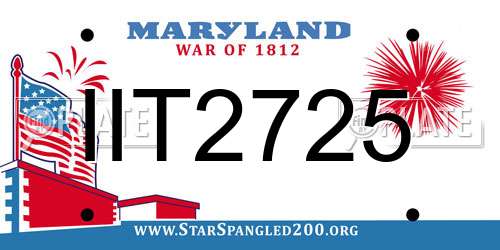 IIT2725 Maryland License Plate